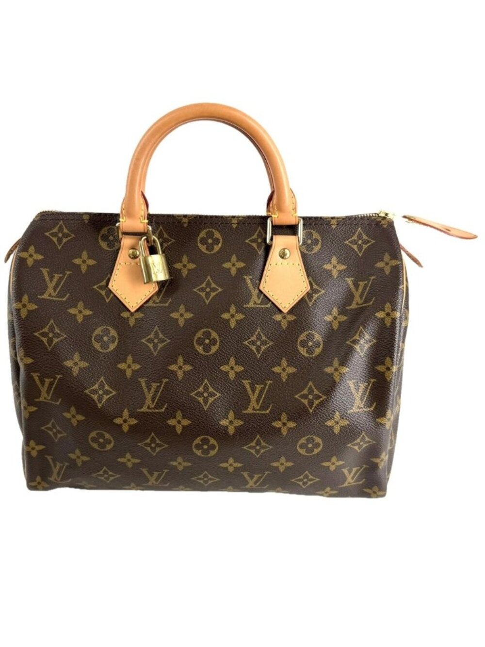 Louis Vuitton Monogram Speedy 30 Mini Boston Bag Brown Gold